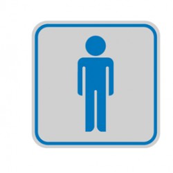 Targhetta adesiva - pittogramma Toilette uomo - 82x82 mm - Cartelli Segnalatori
