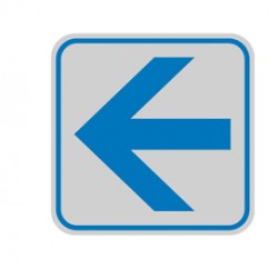 Targhetta adesiva - pittogramma Freccia - 82x82 mm - Cartelli Segnalatori
