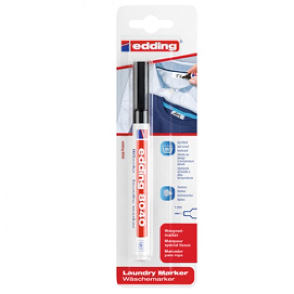 Marcatore permanente per tessuti 8040 - punta 1,0mm - nero - Edding Marcatore permanente per tessuti 8040 - punta 1,0mm - nero - Edding