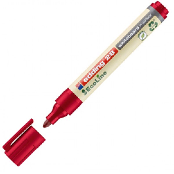 Marcatore 28 per lavagne bianche EcoLine - punta conica da 1,50-3,00mm - rosso - Edding Marcatore 28 per lavagne bianche EcoLine - punta conica da 1,50-3,00mm - rosso - Edding
