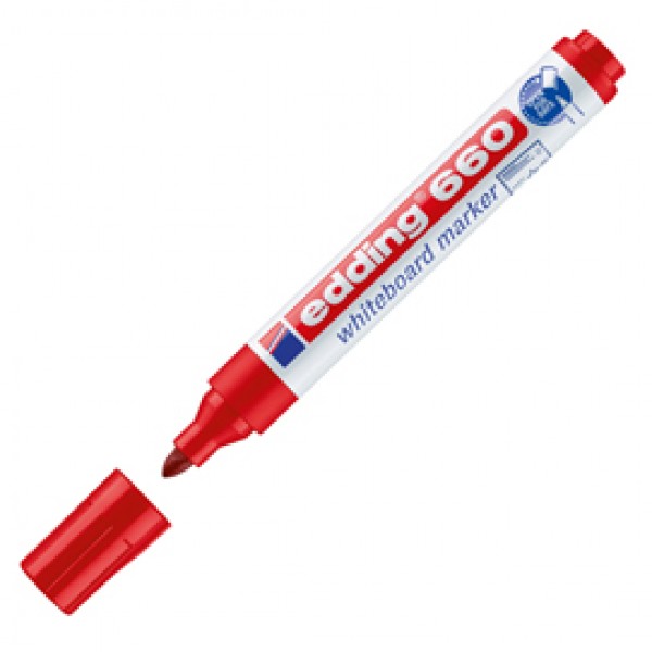 Marcatore 660 per lavagne bianche - punta conica da 1,50-3,00mm - rosso - Edding Marcatore 660 per lavagne bianche - punta conica da 1,50-3,00mm - rosso - Edding