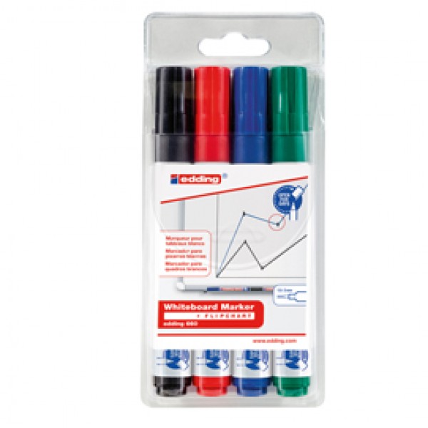 Marcatore 660 per lavagne bianche - punta conica 1,50 - 3,00 mm - Edding - astuccio 4 pezzi Marcatore 660 per lavagne bianche - punta conica 1,50 - 3,00 mm - Edding - astuccio 4 pezzi