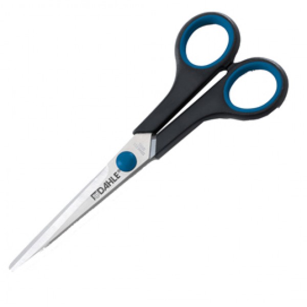 Forbici Comfort Grip - impugnatura in gomma morbida - lama in acciaio inox - 18 cm - blu/grigio - Dahle Forbici Comfort Grip - impugnatura in gomma morbida - lama in acciaio inox - 18 cm - blu/grigio - Dahle