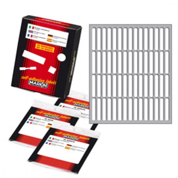 Etichetta adesiva - permanente - rettangolare - 34x5 mm - 60 etichette per foglio - 10 fogli per busta - bianco - Markin Etichetta adesiva - permanente - rettangolare - 34x5 mm - 60 etichette per foglio - 10 fogli per busta - bianco - Markin