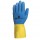 Guanti da lavoro industriale Duocolor 330 - lattice floccato cotone - taglia 7/8 - blu/giallo - Deltaplus