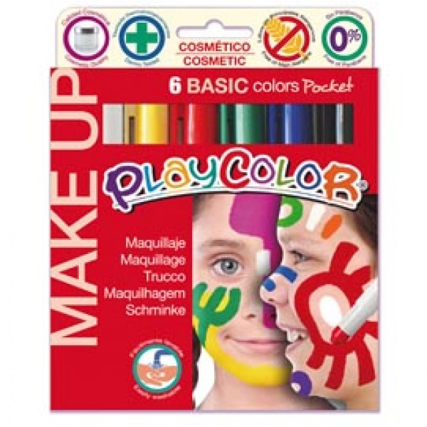 Tempera solida Make Up  - cosmetica - Playcolor - astuccio 6 colori brillanti