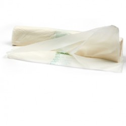 Biosacco per immondizia - 42x42 cm - 10 L - 19 micron - bianco - Perfetto - rotolo da 15 sacchi