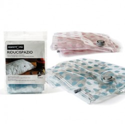 Sacco Riducispazio - chiusura a zip con valvola - 50x70 cm - PPL - trasparente - Perfetto - conf. 2 pezzi