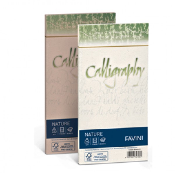 Busta Calligraphy Nature - 110 x 220 mm - 120 gr - verde oliva - Favini - conf. 25 pezzi Busta Calligraphy Nature - 110 x 220 mm - 120 gr - verde oliva - Favini - conf. 25 pezzi