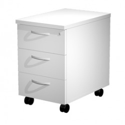 Cassettiera Agorà - 3 cassetti - con ruote - 44 x 60 x 60 cm - bianco - Artexport