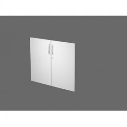 Coppia ante Agorà - per mobile contenitore basso - melaminico - con serratura - bianco - Artexport