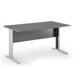 Scrivania Easy fianchi verniciati effetto cromato - lineare - 160 x 80 x 72 cm - frassino toscano - Artexport