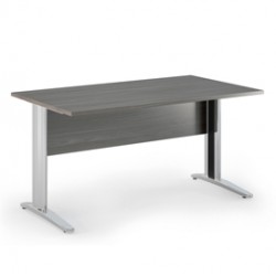 Scrivania Easy fianchi verniciati effetto cromato - lineare - 140 x 80 x 72 cm - frassino toscano - Artexport