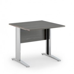 Scrivania Easy fianchi verniciati effetto cromato - lineare - 80 x 80 x 72 cm - frassino toscano - Artexport