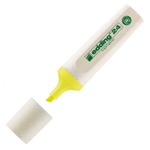 Evidenziatore 24 EcoLine - punta a scalpello - tratto da 2,0-5,0mm - giallo - Edding Evidenziatore 24 EcoLine - punta a scalpello - tratto da 2,0-5,0mm - giallo - Edding