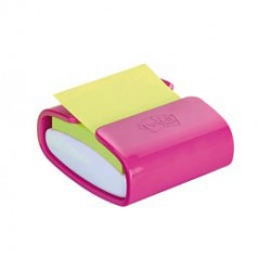 Dispenser Pro fucsia + 1 Post it® Super Sticky Z Notes fuxia - PRO-C-1SSCY-EU - 76 x 76 mm - Post it®