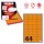 Etichetta adesiva A406 - permanente - 47,5x25,5 mm - 44 etichette per foglio - arancio fluo - Markin - scatola 100 fogli A4