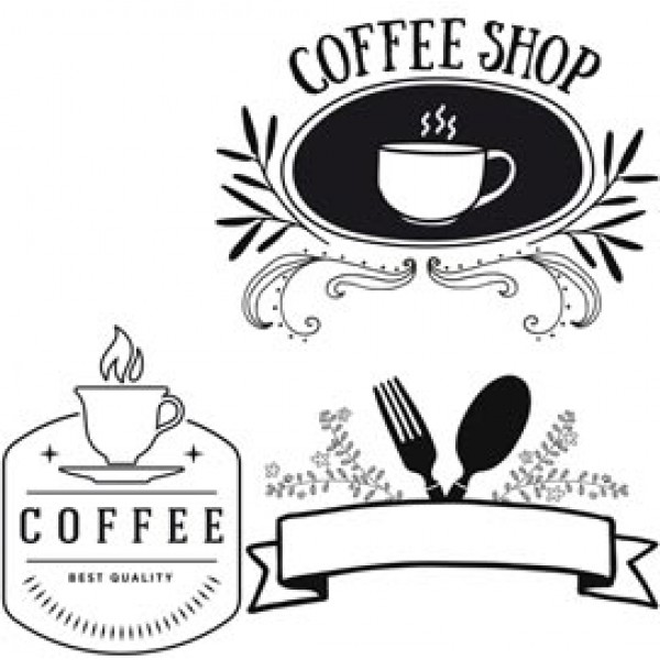 Stencil per vetri (tema cibo&bevande) - Securit - set 3 pezzi Stencil per vetri (tema cibo&bevande) - Securit - set 3 pezzi