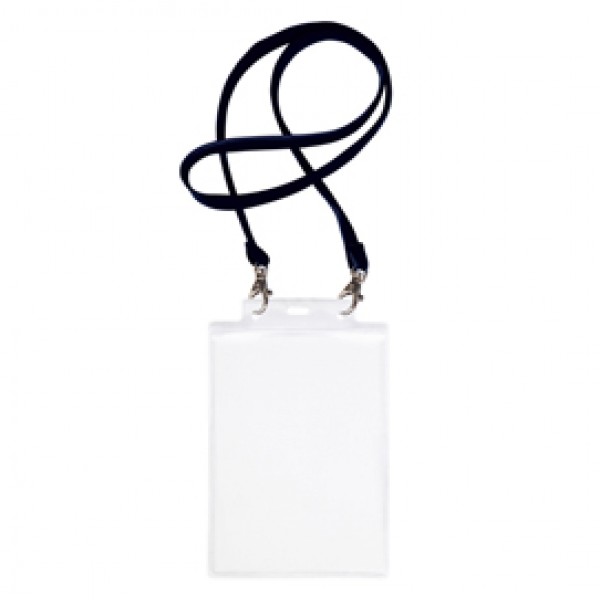 Portanome Pass 7 St M - cordoncino nero - 15 x 21 cm (A5) - trasparente neutro - Sei Rota - conf. 10 pezzi Portanome Pass 7 St M - cordoncino nero - 15 x 21 cm (A5) - trasparente neutro - Sei Rota - conf. 10 pezzi