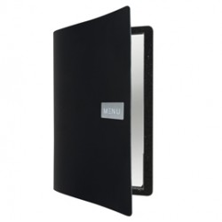 Portamenù Royal - A4 - 24x33 cm - nero - 1 inserto doppio incluso - Securit