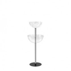 Espositore da terra con 2 semisfere contenitori - Ø 50 cm / Ø 40 cm - altezza 116 cm - Tecnostyl
