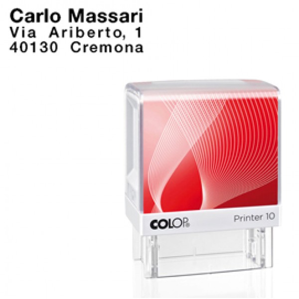 Timbro Printer 10 - autoinchiostrante - 10x27 mm - 3 righe - Colop Timbro Printer 10 - autoinchiostrante - 10x27 mm - 3 righe - Colop