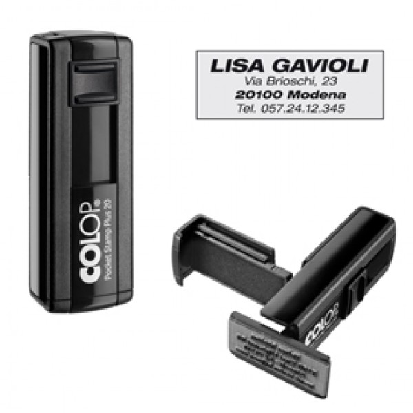 Timbro Pocket Stamp Plus 20 - 14x38 mm - 4 righe - autoinchiostrante - Colop Timbro Pocket Stamp Plus 20 - 14x38 mm - 4 righe - autoinchiostrante - Colop