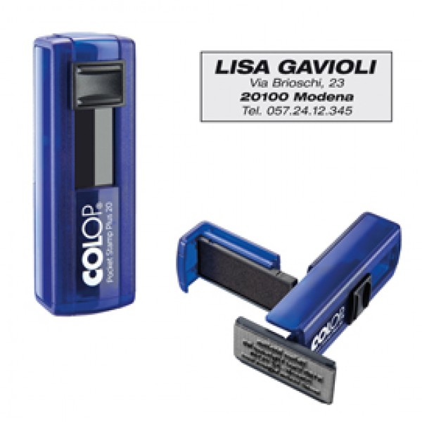 Timbro Pocket Stamp Plus 20 - 14x38 mm - 4 righe - autoinchiostrante - Colop Timbro Pocket Stamp Plus 20 - 14x38 mm - 4 righe - autoinchiostrante - Colop