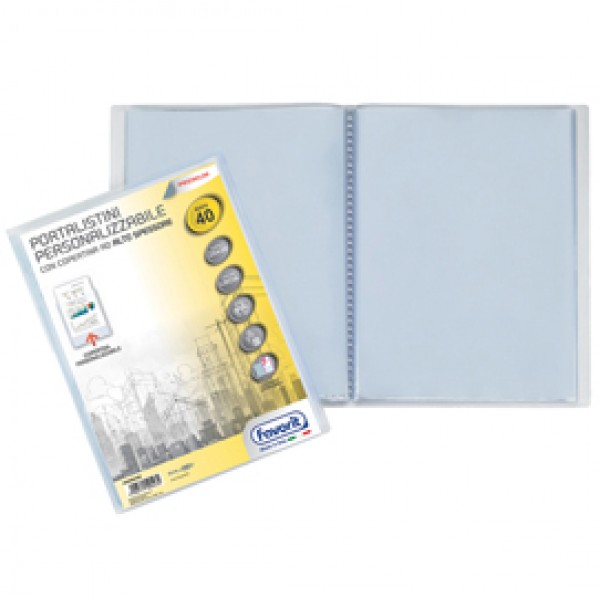 Portalistini personalizzabile Premium - liscio - 22x30 cm - 40 buste - trasparente - Favorit Portalistini personalizzabile Premium - liscio - 22x30 cm - 40 buste - trasparente - Favorit