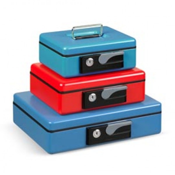 Cassetta portavalori Deluxe - 19,7x15,4x8 cm - blu - Iternet
