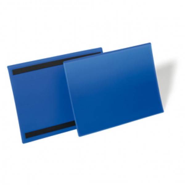 Buste identificative magnetiche - A4 orizzontale - blu - Durable - conf. 50 pezzi