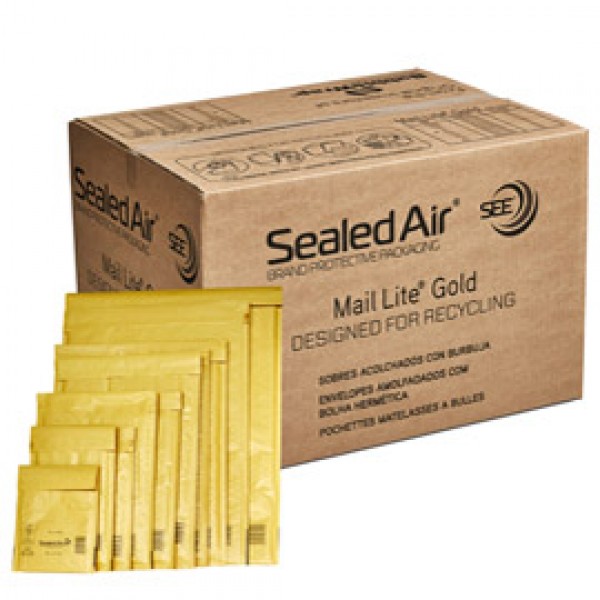 Busta imbottita Mail Lite® Gold - G (24 x 33 cm) - avana - Sealed Air® - conf. risparmio da 50 pezzi