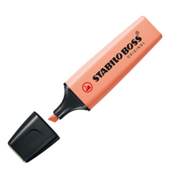 Evidenziatore Boss Original Pastel - punta a scalpello - tratto 2 - 5 mm - rosa pesca 126 - Stabilo Evidenziatore Boss Original Pastel - punta a scalpello - tratto 2 - 5 mm - rosa pesca 126 - Stabilo