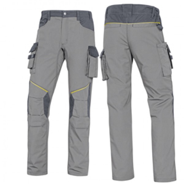 Pantalone da lavoro Mach 2 - twill/poliestere/cotone - taglia M - grigio chiaro/grigio scuro - Deltaplus Pantalone da lavoro Mach 2 - twill/poliestere/cotone - taglia M - grigio chiaro/grigio scuro - Deltaplus