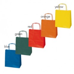Shopper Twisted - maniglie cordino - 36 x 12 x 41 cm - carta biokraft - colori assortiti -  Mainetti Bags - conf. 25 pezzi