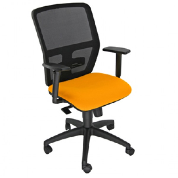 Seduta operativa ergonomica Kemper KMA - con braccioli regolabili - arancio - Unisit