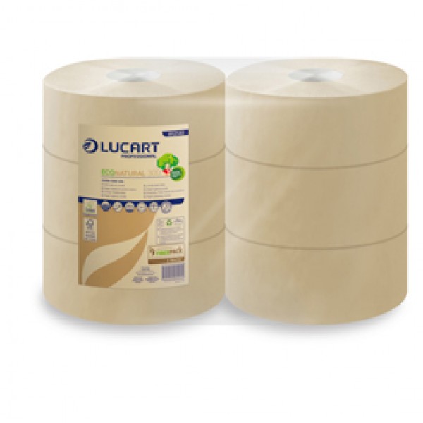 Carta igienica EcoNatural Maxi Jumbo - 9,1 cm x 300 mt - 15,5 gr - diametro 24,5 cm - Lucart Carta igienica EcoNatural Maxi Jumbo - 9,1 cm x 300 mt - 15,5 gr - diametro 24,5 cm - Lucart