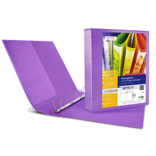 Raccoglitore personalizzabile Myto TI - 4 anelli a D 17 mm - dorso 2,5 cm - 22x30 cm - lilla - Sei Rota Raccoglitore personalizzabile Myto TI - 4 anelli a D 17 mm - dorso 2,5 cm - 22x30 cm - lilla - Sei Rota