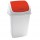 Pattumiera con coperchio basculante Rif - 44x33x68 cm - 50 L - bianco/rosso - Medial International
