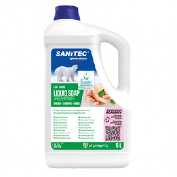 Sapone liquido Green Power - tanica 5 L - floreale - Sanitec Sapone liquido Green Power - tanica 5 L - floreale - Sanitec