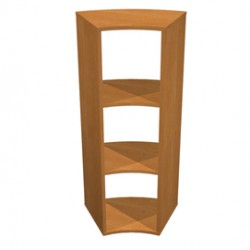 Libreria angolare Rainbow - 45 gradi - 27,4/49,8x39,7x103,9 cm - noce chiaro - Artexport