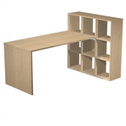 Postazione Home-Office - 9 caselle - 169x104x104 cm - rovere - Artexport