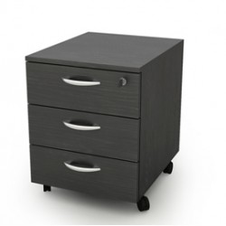 Cassettiera Rainbow - 3 cassetti - con ruote - 41 x 50 x 52,2 cm - nero venato - Artexport