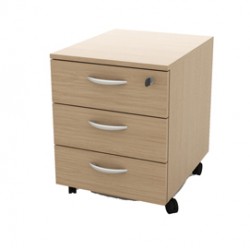 Cassettiera Rainbow - 3 cassetti - con ruote - 41 x 50 x 52,2 cm - rovere - Artexport