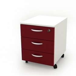 Cassettiera Rainbow - 3 cassetti - con ruote - 41 x 50 x 52,2 cm - bianco/prugna - Artexport