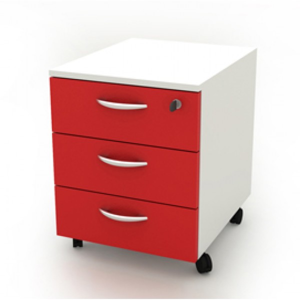 Cassettiera Rainbow - 3 cassetti - con ruote - 41 x 50 x 52,2 cm - bianco/rosso - Artexport Cassettiera Rainbow - 3 cassetti - con ruote - 41 x 50 x 52,2 cm - bianco/rosso - Artexport