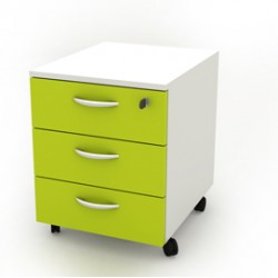 Cassettiera Rainbow - 3 cassetti - con ruote - 41 x 50 x 52,2 cm - bianco/verde - Artexport