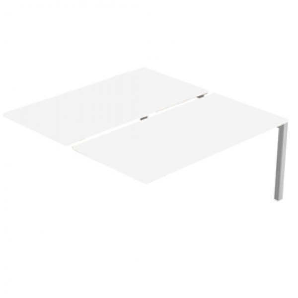 Postazione doppia aggiuntiva per scrivanie Agorà - 140x168x72,5 cm - bianco - Artexport