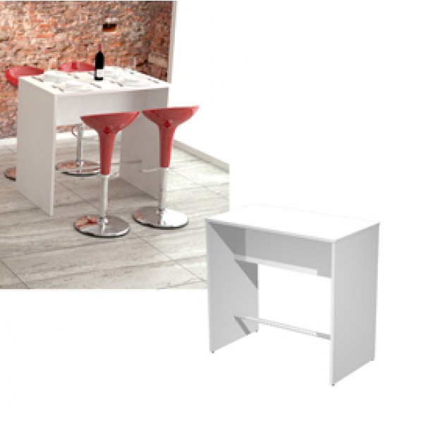 Tavolo alto Ristoro - 110 x 70 x 105 cm - bianco - Artexport