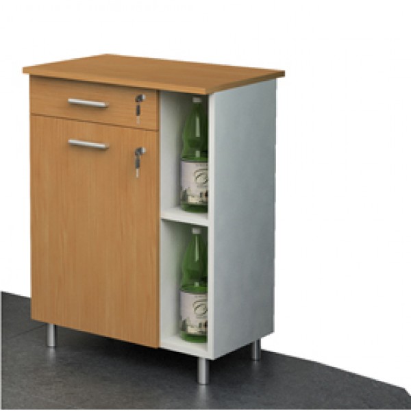 Mobile angolo Ristoro - punto caffè - 60x45x84 cm - bianco/noce chiaro - Artexport Mobile angolo Ristoro - punto caffè - 60x45x84 cm - bianco/noce chiaro - Artexport